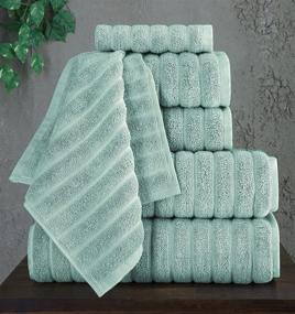 img 1 attached to 🛀 Classic Turkish Towels - 6 Piece Luxury Bath Towels Set - 100% Cotton, Quick Dry, Soft and Super Absorbent - Spa Green