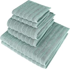 img 3 attached to 🛀 Classic Turkish Towels - 6 Piece Luxury Bath Towels Set - 100% Cotton, Quick Dry, Soft and Super Absorbent - Spa Green