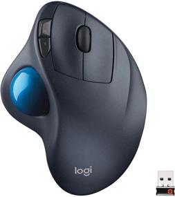 logitech m570 wireless trackball mouse: ergonomic design for right-handed 🖱️ users, compatible with mac and windows, usb unifying receiver, dark gray (discontinued) logo