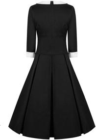 img 2 attached to 👗 REORIA Women's Vintage Rockabilly Dress: 50s Style Pinup with 3/4 Sleeves (Premium Quality)