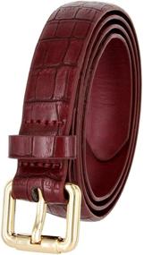 img 2 attached to 👗 Stylish 7075 Skinny Alligator Embossed Leather Dress Belt for Women with Roller Buckle Style