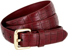 img 3 attached to 👗 Stylish 7075 Skinny Alligator Embossed Leather Dress Belt for Women with Roller Buckle Style