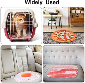 img 2 attached to Ultra Soft Thick Flannel Pet Bed Mat by TUSATIY | Cute Pizza Print | Machine Washable | Warm Mattress for Dogs and Cats | Ideal for Sleeping, Dog Crate, and Cat Bedding