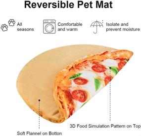 img 3 attached to Ultra Soft Thick Flannel Pet Bed Mat by TUSATIY | Cute Pizza Print | Machine Washable | Warm Mattress for Dogs and Cats | Ideal for Sleeping, Dog Crate, and Cat Bedding