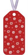 🎁 vintage red snowflake christmas gift tags - pack of 100 with silver ribbon logo