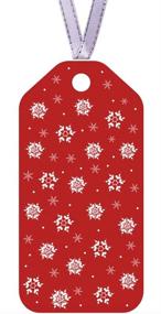 img 4 attached to 🎁 Vintage Red Snowflake Christmas Gift Tags - Pack of 100 with Silver Ribbon