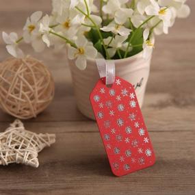img 2 attached to 🎁 Vintage Red Snowflake Christmas Gift Tags - Pack of 100 with Silver Ribbon