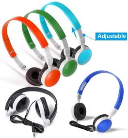 img 1 attached to Bulk Classroom Headphones 10 Pack - Keewonda Wholesale Students Headsets KW-N10: Durable Mixed Color Children Earbuds for Kids in Schools