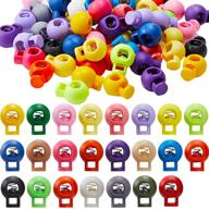 🏕️ colorful round toggle cord locks - 80pc pack for camping, hiking, shoelaces logo