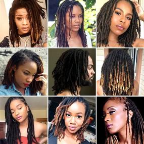 img 1 attached to 🖤 Jet Black Handmade Dreadlock Extensions: 30 Strands 12'' Real Human Hair for Men/Women - Can Be Dyed, Curled, and Bleached (Natural Black, 12 INCH)