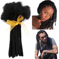 🖤 jet black handmade dreadlock extensions: 30 strands 12'' real human hair for men/women - can be dyed, curled, and bleached (natural black, 12 inch) logo