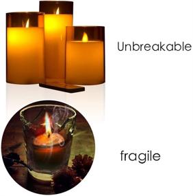 img 3 attached to 🕯️ Flickering Flameless Candles Battery Operated with Remote - Pack of 3 Large Pillar Candles in Dark Brown - Timer & LED Lights