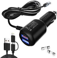 🔌 6.5ft radar detector power cord with dual usb qc3.0 quick charger - compatible with uniden, escort, valentine, beltronics, passport, cobra, and more logo