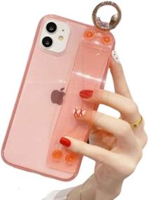 img 4 attached to Aulzaju iPhone 12 Pro Max Case for Girls Women - Clear Glitter Soft TPU Bumper with Wrist Strap, Kickstand, and Loopy Ring - Cute Fashion Protective Phone Case (6.7 Inch, Pink)