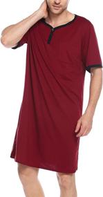 img 3 attached to 🌙 Nightshirt Sleepwear for Men - Sykooria Sleeve Sleepshirt in Lounge & Sleep Clothing