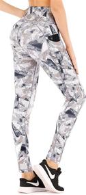 img 4 attached to IUGA Leggings Pockets Waisted Splash Ink Outdoor Recreation and Paintball