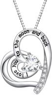 flyow sterling silver cz pendant - i love you more heart necklace for women girls. best valentine's mothers day jewelry gifts logo