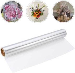 img 2 attached to 🎁 STOBOK Clear Cellophane Wrap Roll - 16 in. x 100 ft. Cellophane Gift Wrapping Paper for Gifts, Flowers, Baskets, Crafts, and Parties
