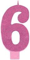pink birthday glitter numeral candle logo