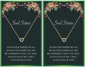 img 4 attached to 👯 Charming Soul Sister Necklace Set - Heart BFF Necklace for Women, Girls, and Friends