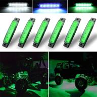 🚦 botepon 6pcs led rock lights: vibrant green underglow lights for trucks, golf carts, jeeps, and offroad vehicles! logo