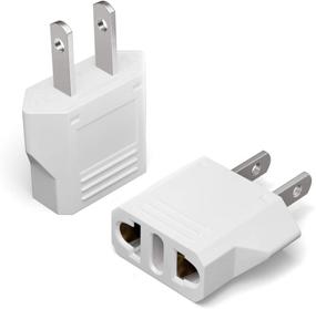 img 1 attached to 🔌 Unidapt US Plug Adapter: Small EU to USA Outlet Adapter, Universal Input for Europe/Asia to USA/Canada, White (1-Pack)