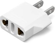 🔌 unidapt us plug adapter: small eu to usa outlet adapter, universal input for europe/asia to usa/canada, white (1-pack) logo