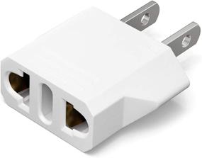 img 4 attached to 🔌 Unidapt US Plug Adapter: Small EU to USA Outlet Adapter, Universal Input for Europe/Asia to USA/Canada, White (1-Pack)