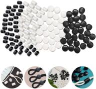 sopplea 400 pcs cord locks silicone toggles - adjustable lanyard elastic buckle connector for earloop straps - non slip stopper ear rope adjuster in black and white logo