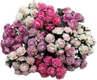 set of 100 mixed pink miniature mulberry paper rose flowers - 10mm size - ideal for scrapbooking, wedding decor, doll house embellishment, card making, and crafts. logo
