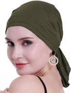 🎗️ bamboo cancer headscarf for women with hair loss - slip on turbans for chemo - sealed packaging logo