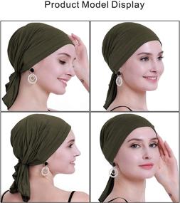 img 3 attached to 🎗️ Bamboo Cancer Headscarf for Women with Hair Loss - Slip On Turbans for Chemo - Sealed Packaging