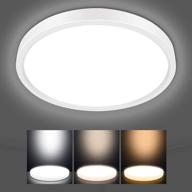 ✨ versatile 12inch led ceiling light flush mount: 20w, 2100lm, waterproof, 3 color temperatures - ideal for kitchen, bedroom, bathroom, hallway, stairwell логотип
