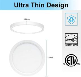 img 2 attached to ✨ Versatile 12inch LED Ceiling Light Flush Mount: 20W, 2100LM, Waterproof, 3 Color Temperatures - Ideal for Kitchen, Bedroom, Bathroom, Hallway, Stairwell