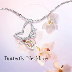 img 3 attached to 🦋 FANCIME Sterling Silver Butterfly Necklace: Cute CZ Butterfly Wing Pendant for Girls & Women - Dainty Jewelry Gift with Foldable Wings - 16"+2" Extender