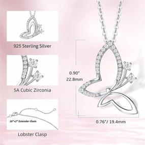 img 1 attached to 🦋 FANCIME Sterling Silver Butterfly Necklace: Cute CZ Butterfly Wing Pendant for Girls & Women - Dainty Jewelry Gift with Foldable Wings - 16"+2" Extender