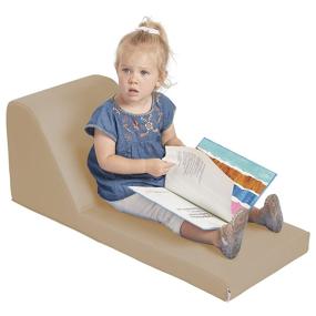 img 3 attached to 🪑 SoftZone Chaise Lounge Soft Foam Lounger for Kids: Sand - 2-Piece Set, Perfect for Comfort and Relaxation