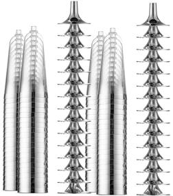 img 1 attached to 🥂 Премиум 50-пакет рюмок для шампанского с серебряным краем - одноразовые стаканы для вечеринок и свадеб от Bloomingoods.