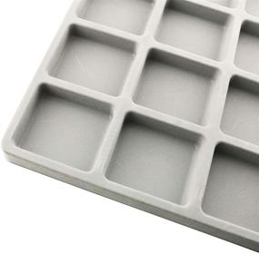 img 2 attached to Tegg 18 Grids Gray Flocked Bead Jewelry Organizer Tray - Bracelet Making Design DIY Craft Storage Container Panel