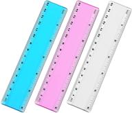 📏 6 inch color plastic straight ruler set - assorted colors - measuring tools - 3 pack bulk rulers логотип