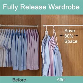 img 3 attached to 👕 9-Slot Magic Hanger Organizer - Space Saving & Multi-functional Non-Slip Hangers for Anti-Wrinkle Clothes Storage (Pack of 5)