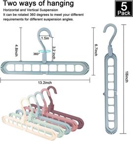 img 1 attached to 👕 9-Slot Magic Hanger Organizer - Space Saving & Multi-functional Non-Slip Hangers for Anti-Wrinkle Clothes Storage (Pack of 5)