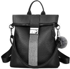 img 4 attached to 🎒 Womens Leather Mini Backpack Purse - Fashionable Anti-Theft Handbag for Travel, School & More!