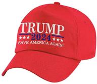 trump 2024 hat: get the donald trump 🧢 'save america again' red baseball cap - adjustable sizing logo