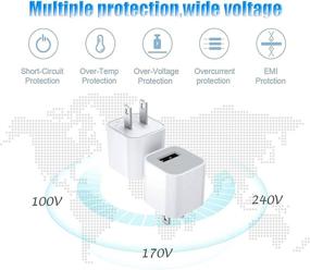 img 1 attached to Apple MFi Certified iPhone Charger Cube Kit: 2 Lightning Cable to USB Cables (1m) with USB Wall Charger Box Compatible with iPhone 8/7/6S/5