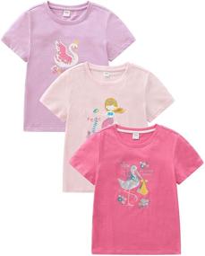 img 4 attached to 👚 Cotton Shirts T-Shirts Sleeve for Girls' Clothing: Tops, Tees & Blouses