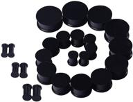 👂 24pcs qmcandy silicone double flared ear plugs kit in 6g-15/16 inch saddle shape - ear stretching set logo