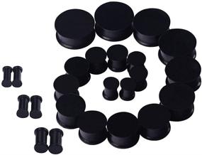 img 4 attached to 👂 24pcs Qmcandy Silicone Double Flared Ear Plugs Kit in 6G-15/16 inch Saddle Shape - Ear Stretching Set