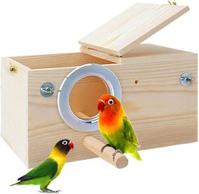 img 4 attached to 🏠 PINVNBY Parakeet Nest Box: Ideal Breeding House for Parrots, Lovebirds, Cockatoos, Budgies, Finches, Canaries, and Medium-Sized Birds