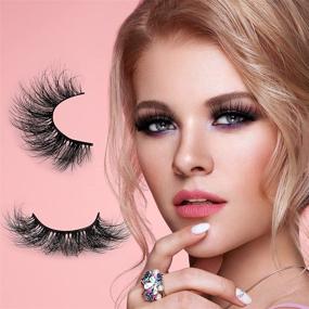 img 3 attached to 👁️ 10 Pairs of ZANLUFLY Mink Lashes - Fluffy, Wispy, Dramatic, Thick Fake Eyelashes for Long, Voluminous Eyes